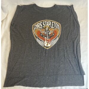 Chris Stapleton Gray Graphic Tshirt Ladies Womens Size Large Country Music
